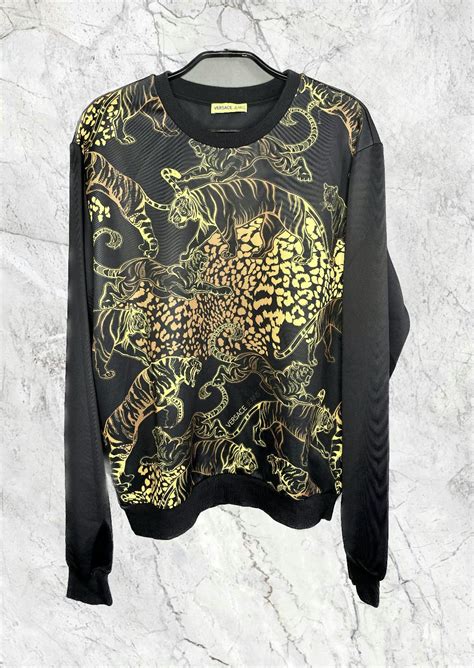 versace jeans silver tiger and hoop